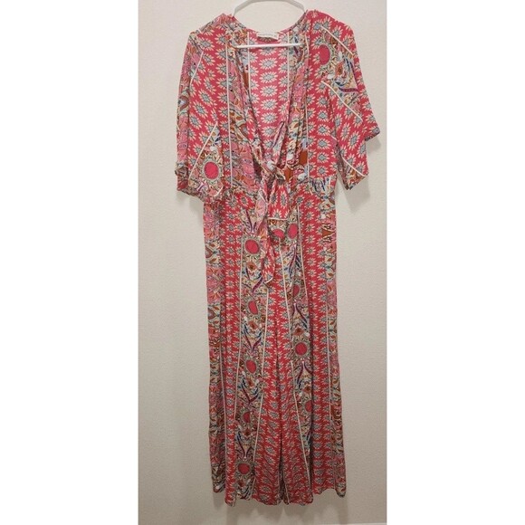 RusttyDustty Womens Floral 3XL Jumpsuit Wide Leg Hippie Boho Summer BRIGHT - Picture 1 of 5
